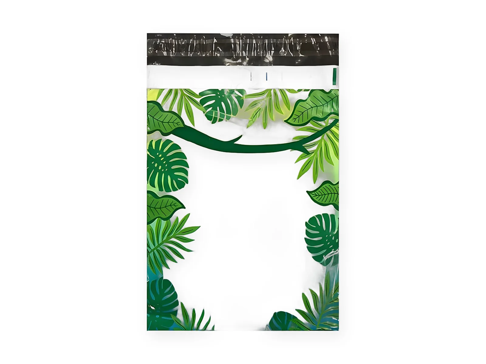 Enveloppe plastique imprimée en couleurs, motif de feuillages